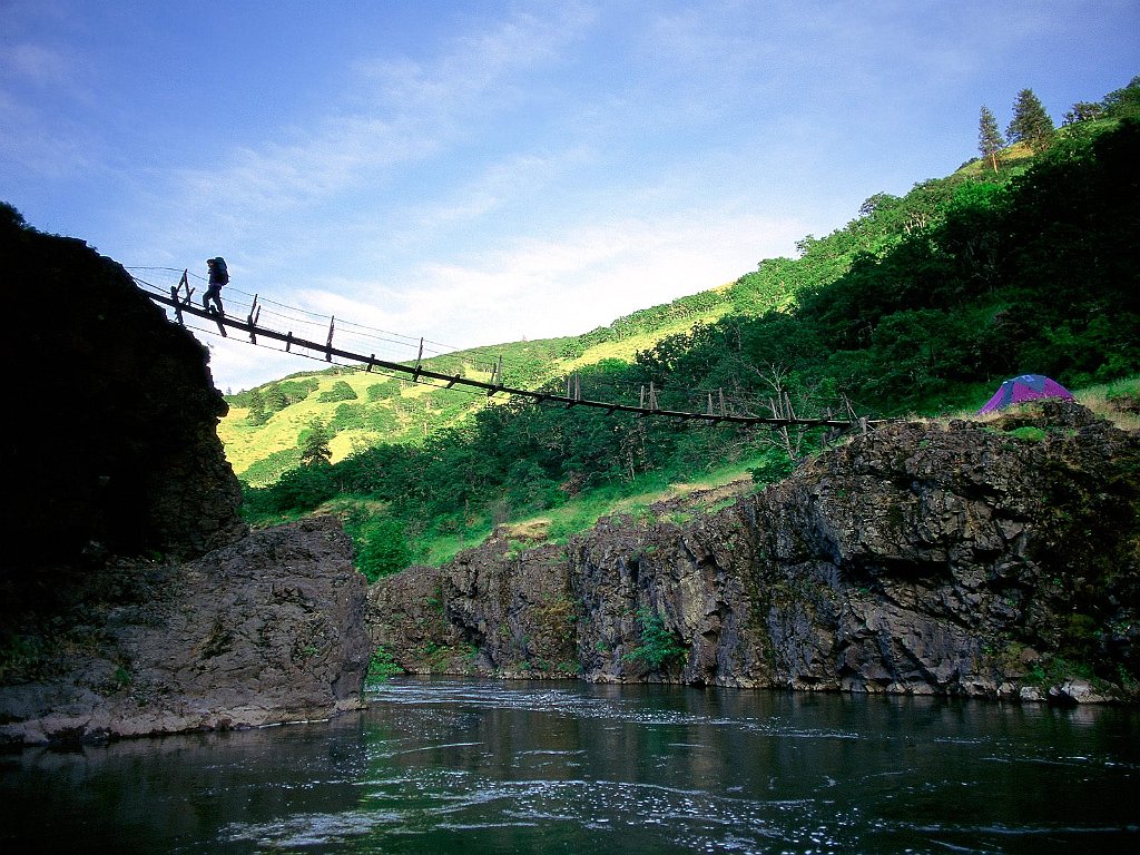 Rope Bridge Near Hood River, Oregon